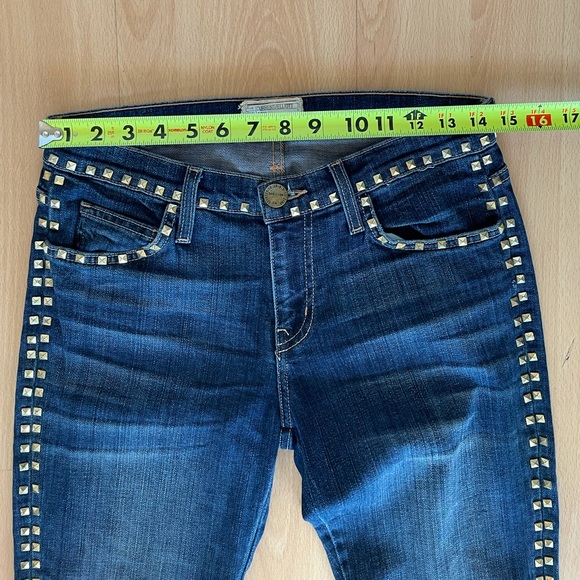 Current/Elliott Gold Studded Cropped Jeans Sz 27 - Picture 7 of 11